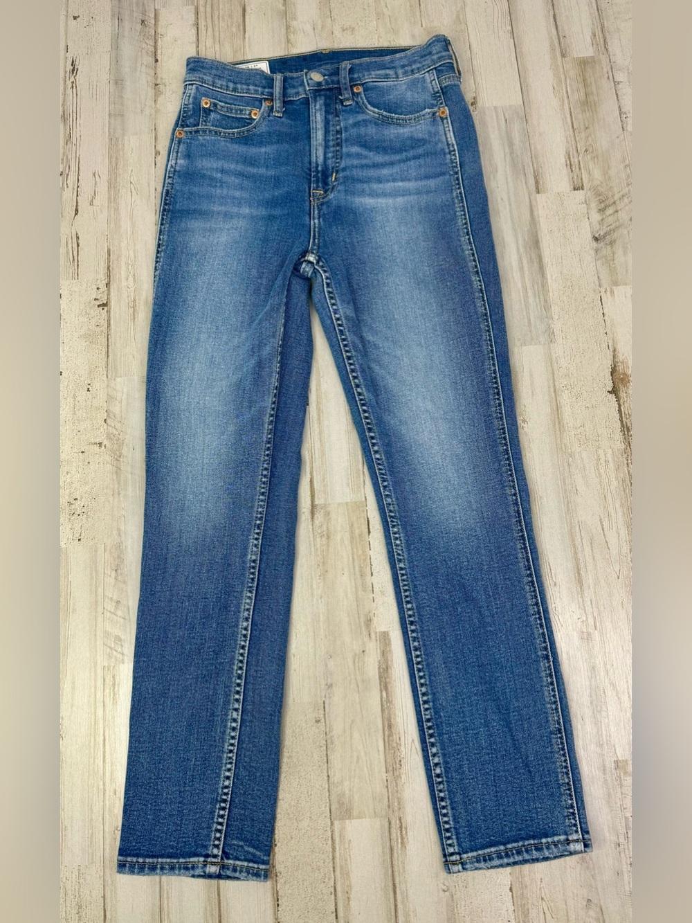 Gap Vintage Slim High Rise Jeans Womens 26/2 (26x27) Blue Denim Stretch